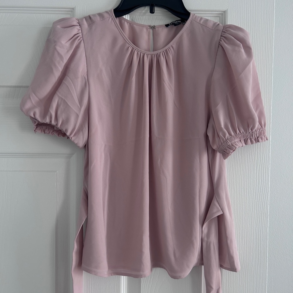 Express Pink Puff Sleeve Top